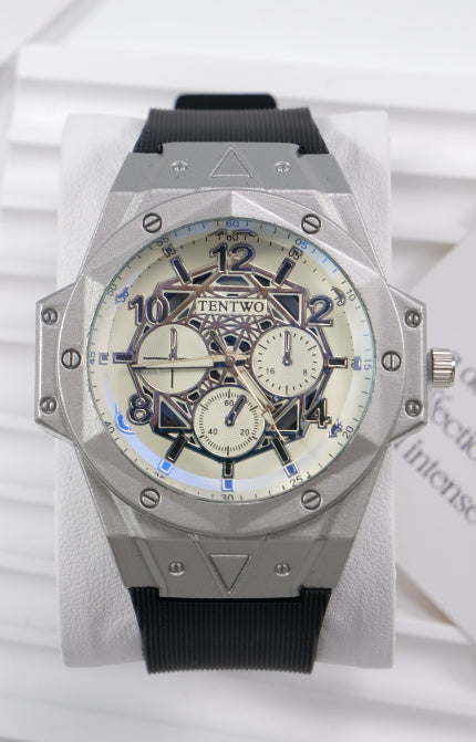 Men's Leather Strap Sports Quartz Watch