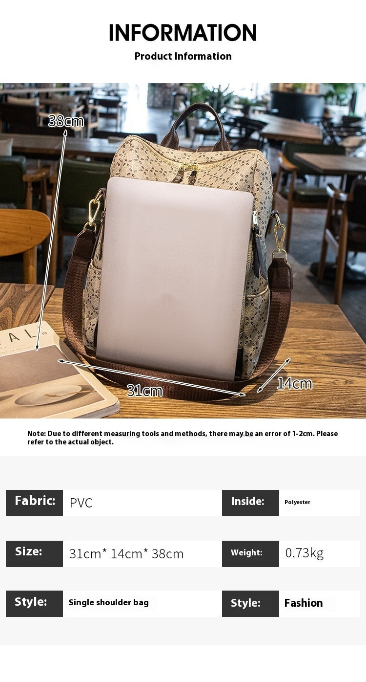 Large Capacity Simple Retro Travel Crossbody Backpack