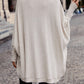 Solid Color Batwing Sleeve Open Front Casual Jacket