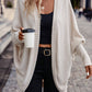 Solid Color Batwing Sleeve Open Front Casual Jacket