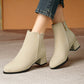 Zipper Chunky Heel Female Boots