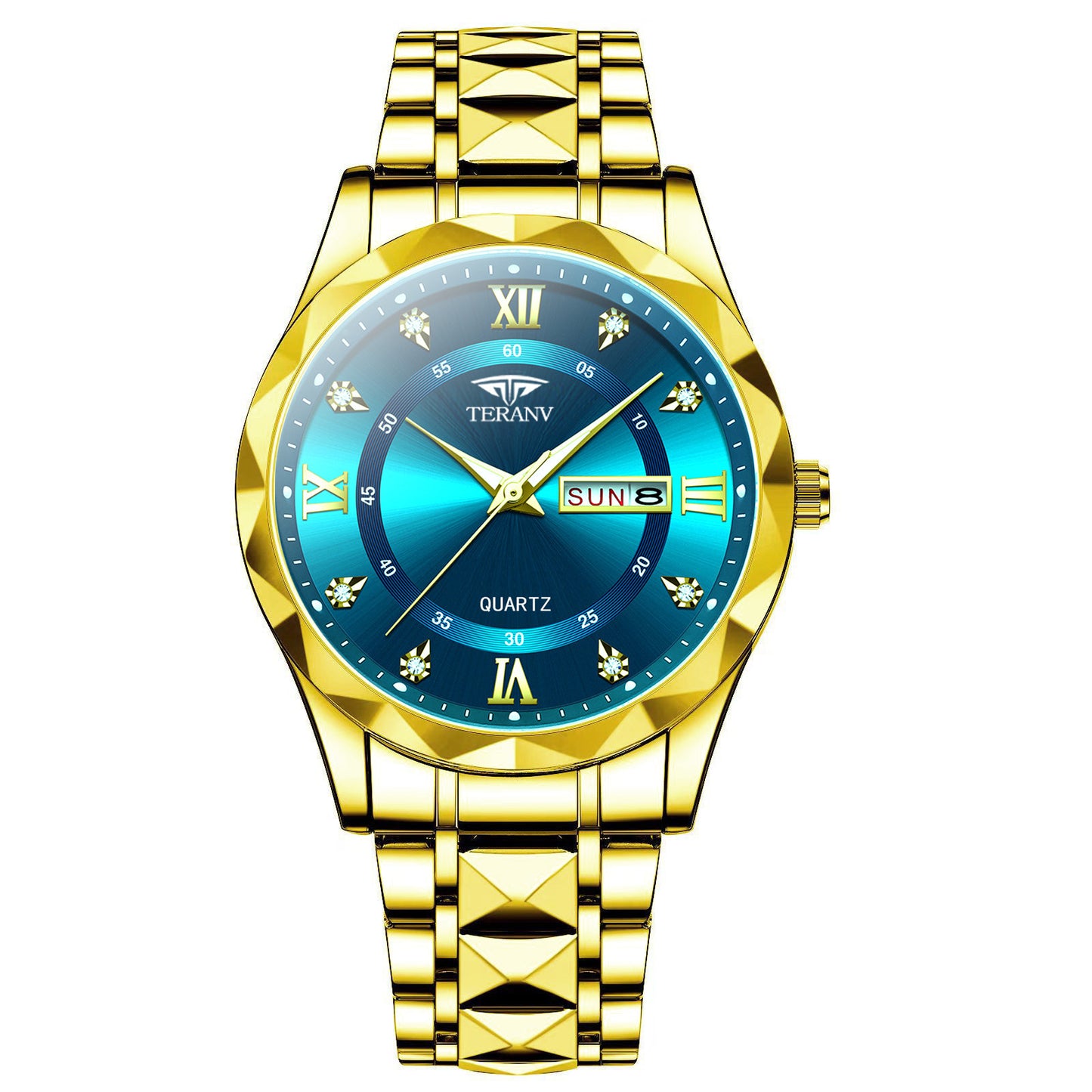 Aurum Crest – Blue Diamond Luxe Watch