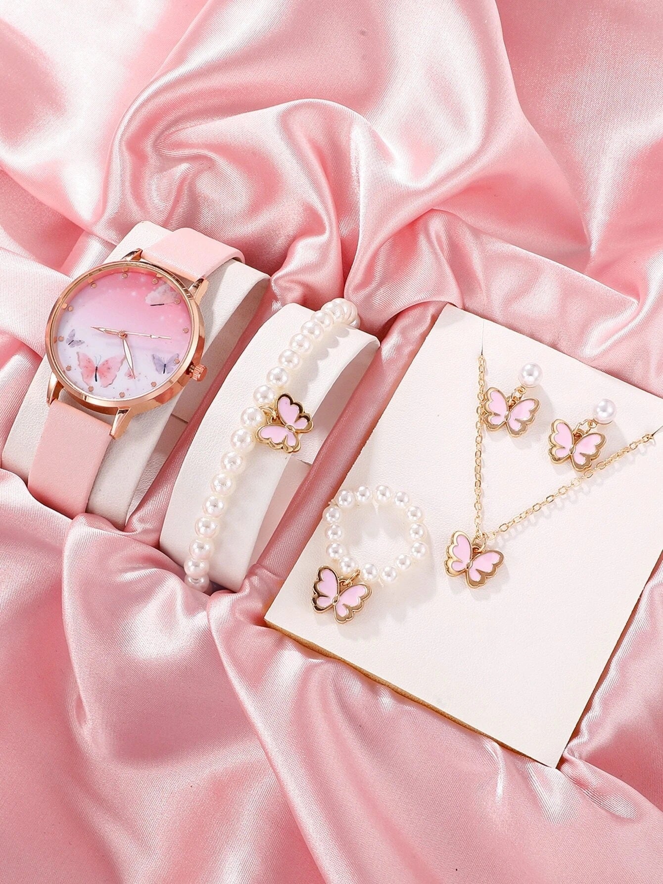 Blush Flutter – Butterfly Watch & Jewelry Set