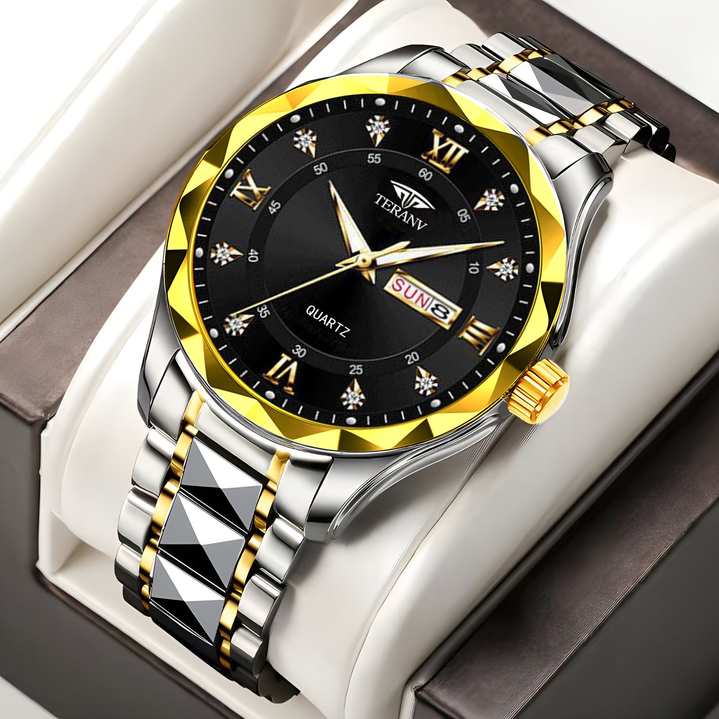 Aurum Crest – Blue Diamond Luxe Watch