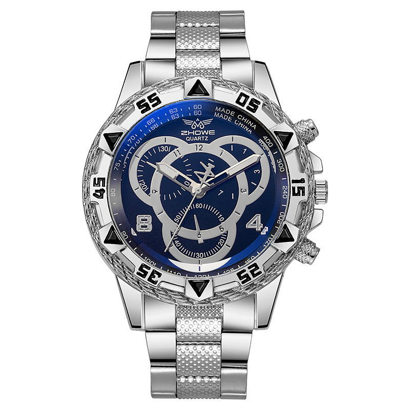 Men's All-match Three-eye Steel Watch