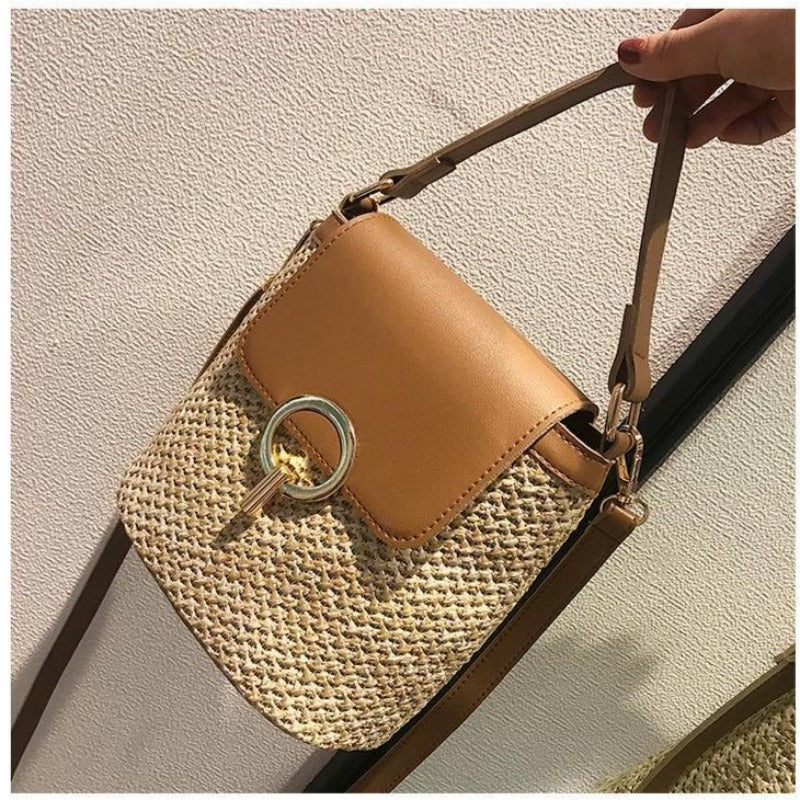 Small Straw Bucket Bags For Women 2019 Summer Crossbody Bags Lady