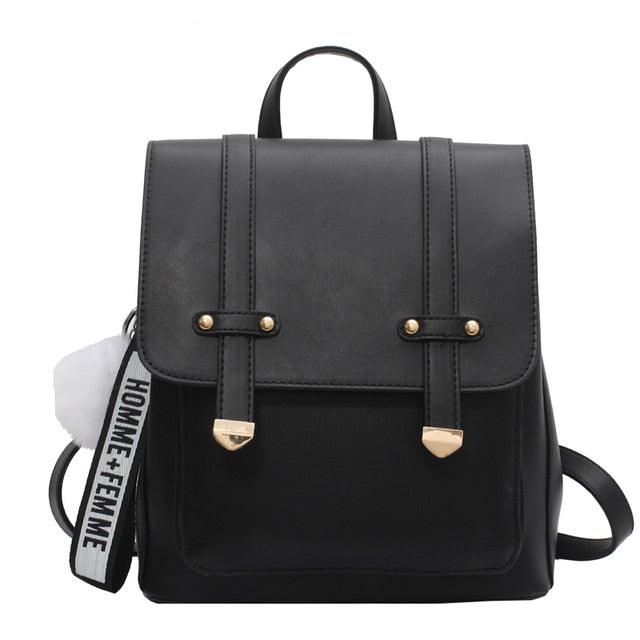 Faux Leather Casual Flap Backpack - Eccentric You