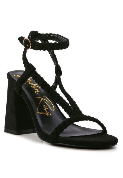 Braided Block Heel Sandals - Eccentric You