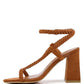 Braided Block Heel Sandals - Eccentric You