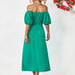 Balloon Sleeve Off-Shoulder Midi Dress
