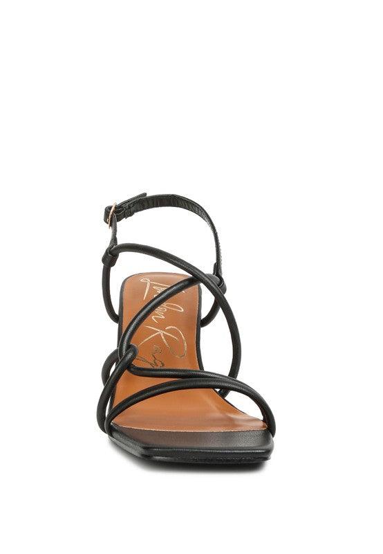 Andrea Knotted Straps Block Heeled Sandals - Eccentric You