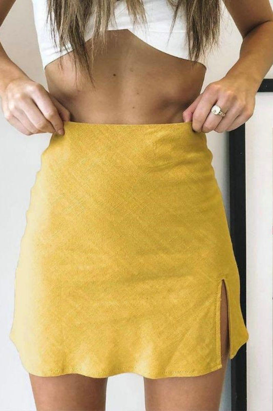 Lycra Slit High Waist Skirt - Eccentric You