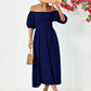 Balloon Sleeve Off-Shoulder Midi Dress
