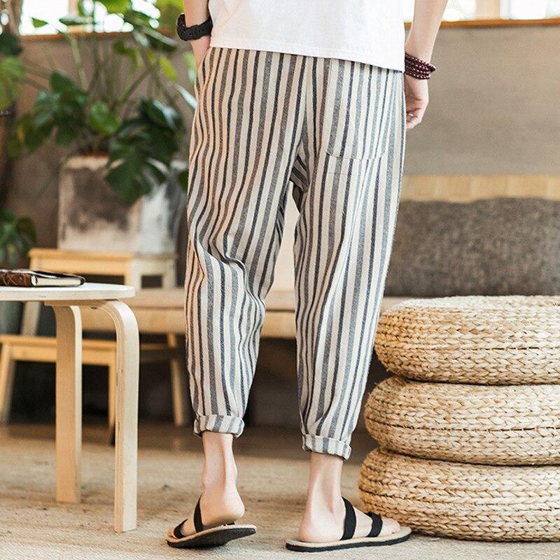 Baggy Linen Stiped Trousers - Eccentric You