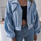 Lantern Sleeve Cropped Corduroy Jacket - Eccentric You