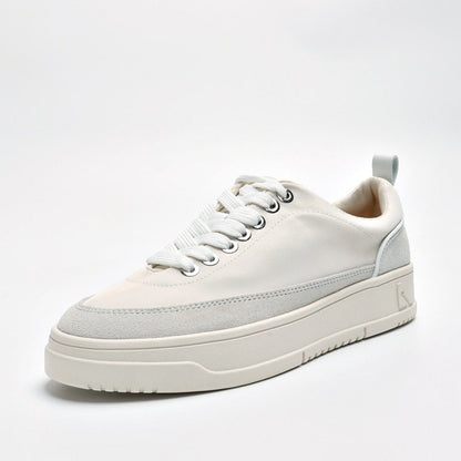 Women's Basic Flat Leather Casual Sneakers