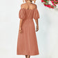 Balloon Sleeve Off-Shoulder Midi Dress