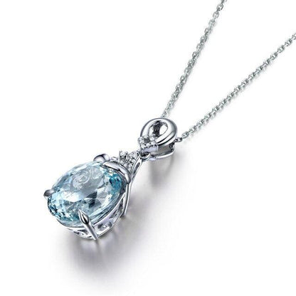 AQUAMARINE Silver Mermaid Necklace - Eccentric You
