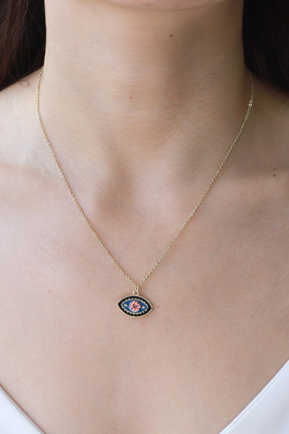 Evil Eye Pendant Gold Plated Chain Necklace - Eccentric You