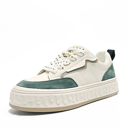 Women's Thick Bottom Nubuck Leather Sneakers