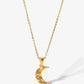 18K Gold Plated Inlaid Zircon Moon Pendant Necklace - Eccentric You