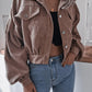 Lantern Sleeve Cropped Corduroy Jacket - Eccentric You