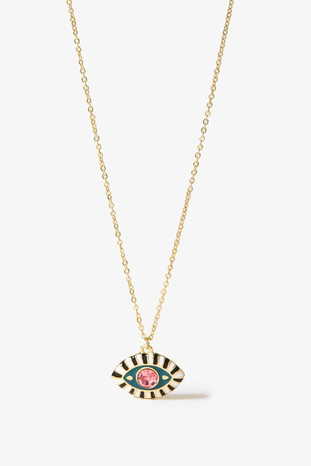 Evil Eye Pendant Gold Plated Chain Necklace - Eccentric You