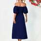 Balloon Sleeve Off-Shoulder Midi Dress