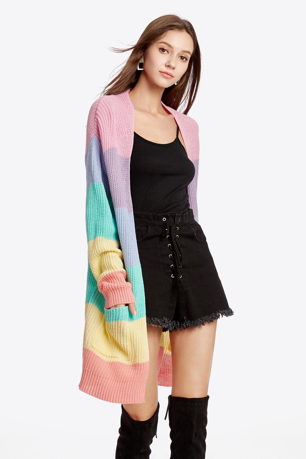 Drop Shoulder Color Block Cardigan – Eccentric You