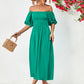 Balloon Sleeve Off-Shoulder Midi Dress