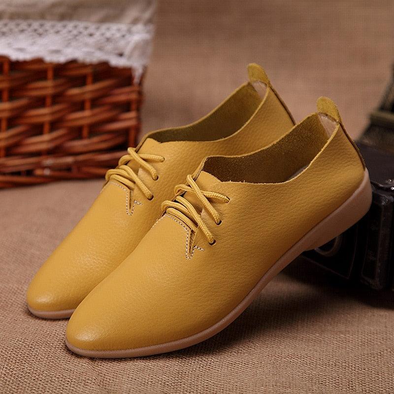 Flat Bottom Leather Loafer Sneakers - Eccentric You