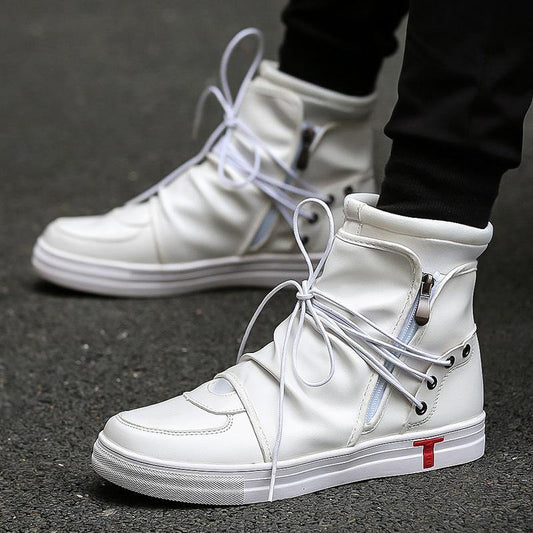 Chain Lace High Top Ankle Boots - Eccentric You