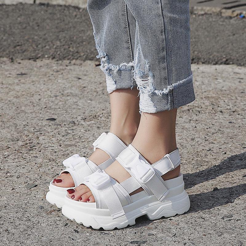 White Chunky Platform Shoes Cheap Chunky Platform Strap Sandals