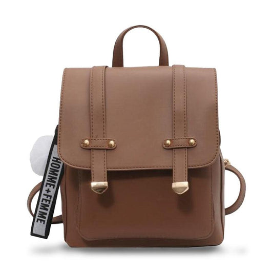 Faux Leather Casual Flap Backpack - Eccentric You