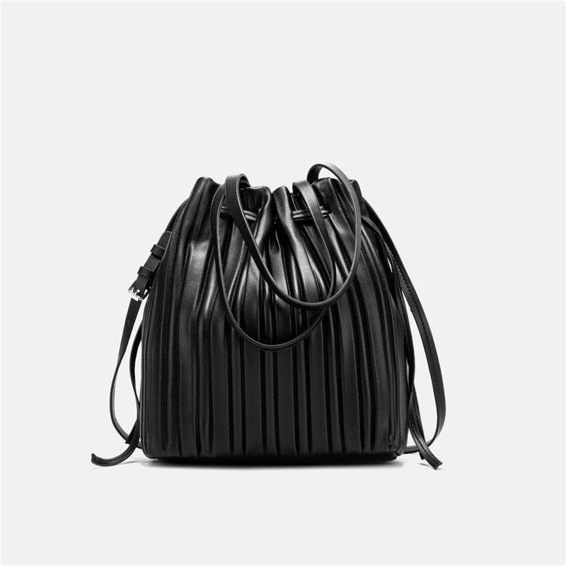 Classic Pleated Bucket Tote Bag - Eccentric You