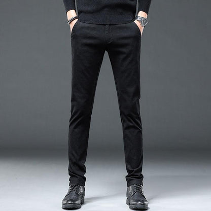 Micro Plaid Print Slim Fit Pants - Eccentric You