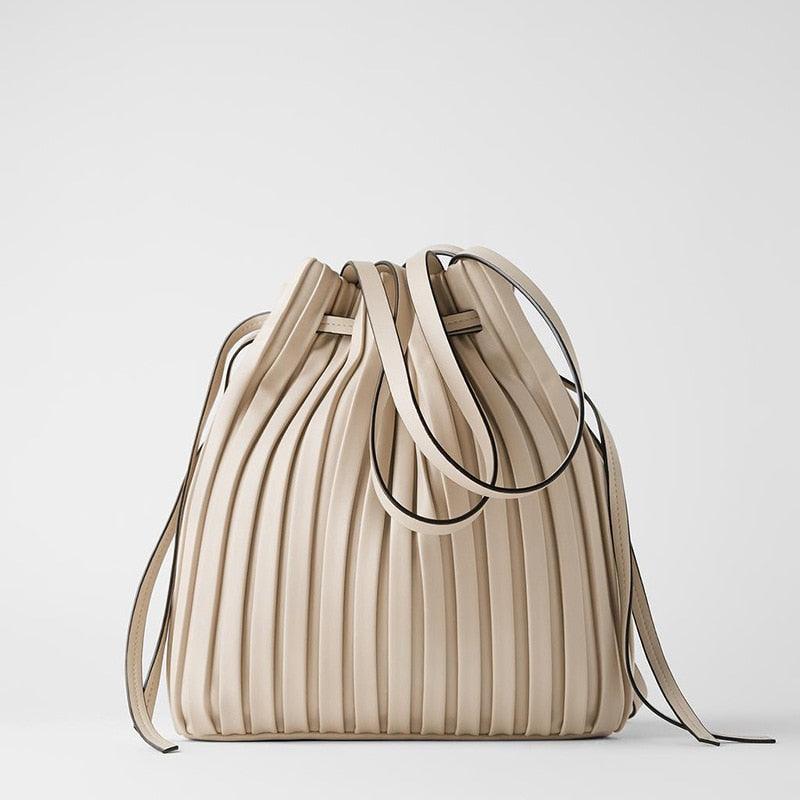 Classic Pleated Bucket Tote Bag - Eccentric You