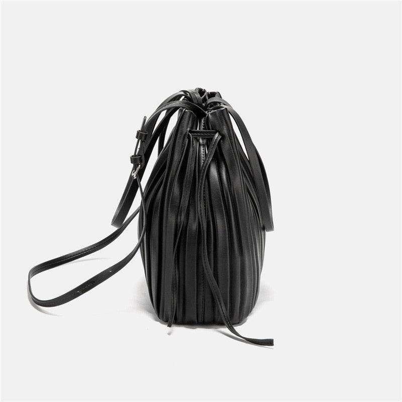 Classic Pleated Bucket Tote Bag - Eccentric You