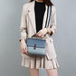 Genuine Leather Contrast Color Shoulder Bag - Eccentric You