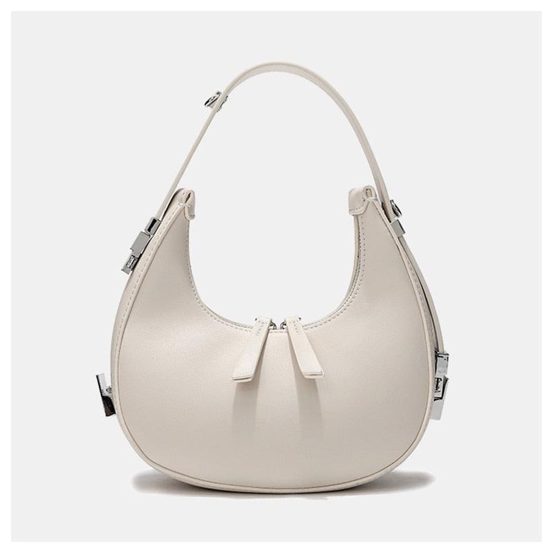 Women's Half Moon Leather Shoulder Bag