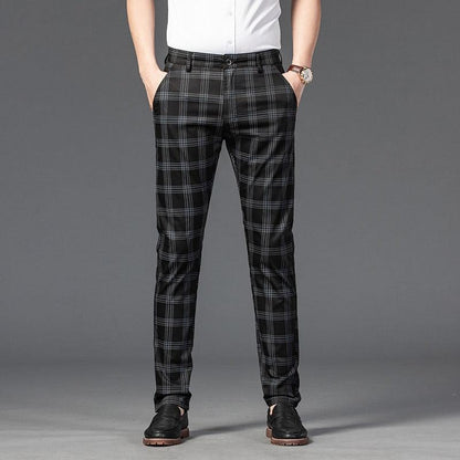 Classic Plaid Print Slim Pants - Eccentric You