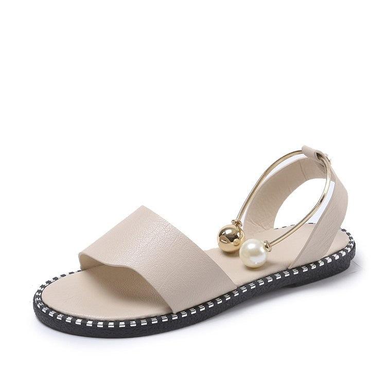 Pearly Slingback Slip-On Sandals - Eccentric You