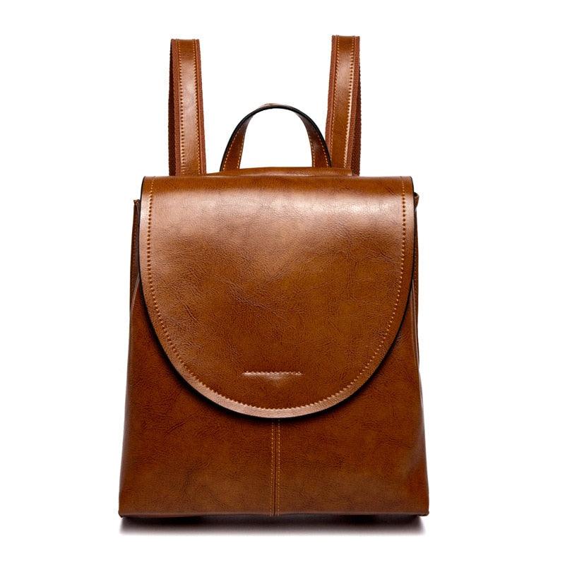Oil Waxed Genuine Leather Backpack - Eccentric You