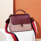 Genuine Leather Contrast Color Shoulder Bag - Eccentric You