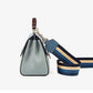Genuine Leather Contrast Color Shoulder Bag - Eccentric You