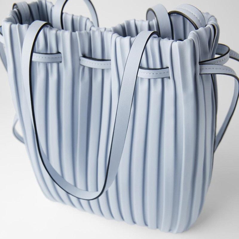 Classic Pleated Bucket Tote Bag - Eccentric You