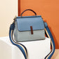 Genuine Leather Contrast Color Shoulder Bag - Eccentric You