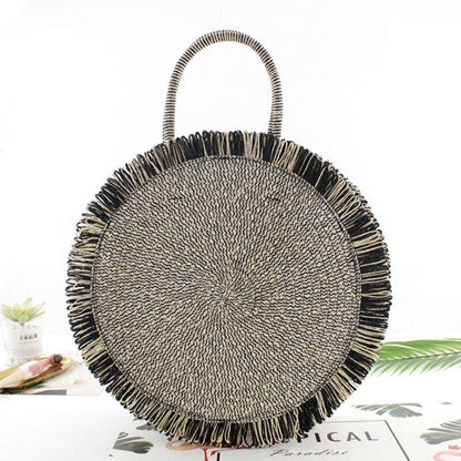 Round Fringed Straw Bag - Eccentric You