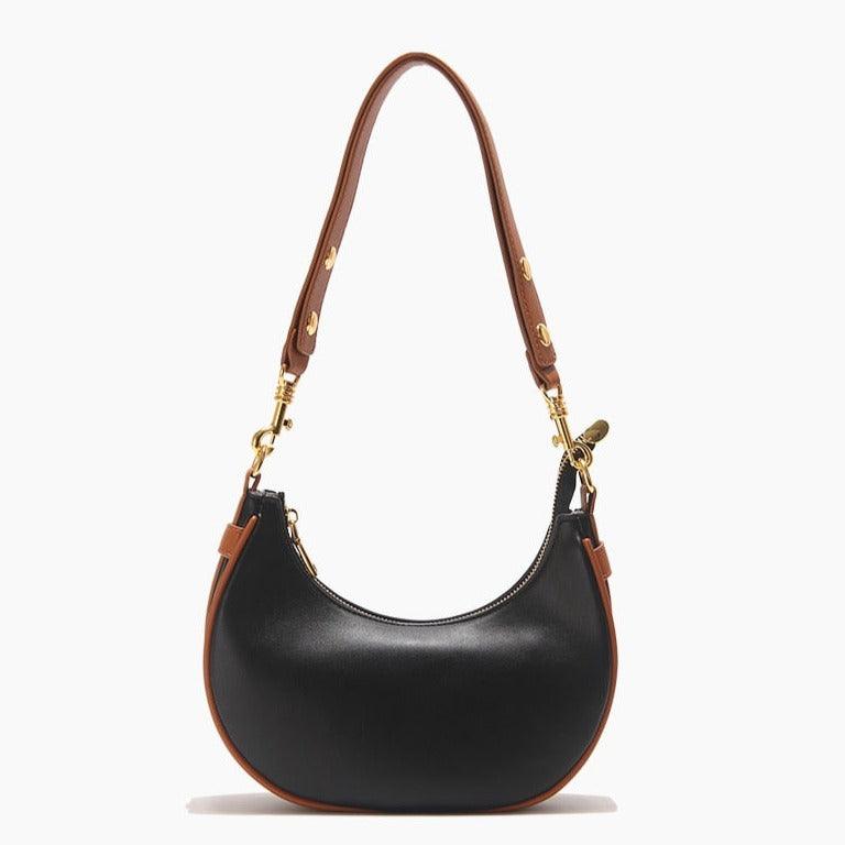 HALF MOON Unique Women's Shoulder Bag With Leather Strap 