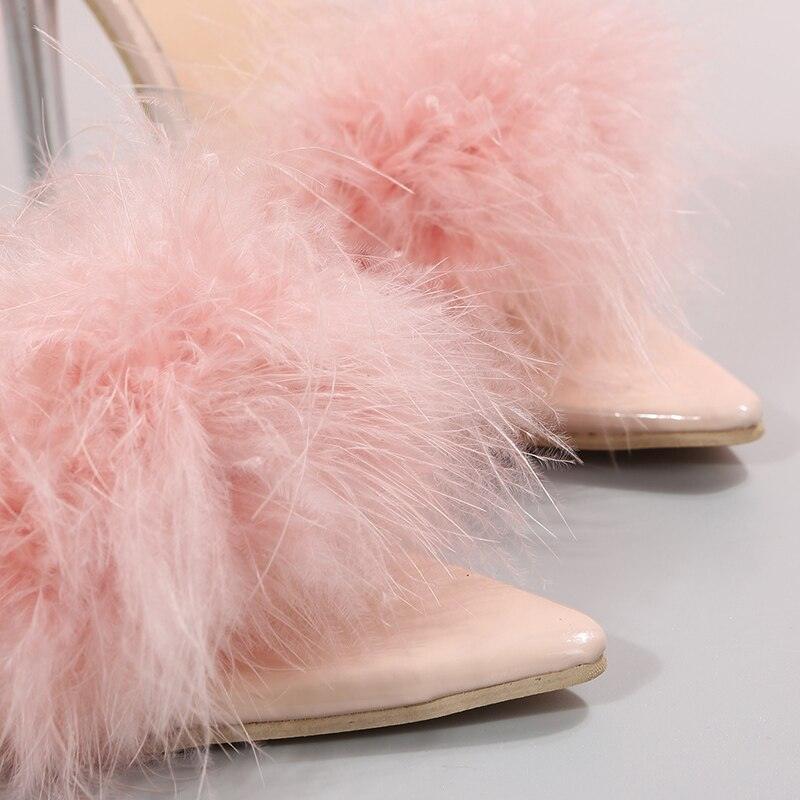 Feather Peep Toe Sandals - Eccentric You